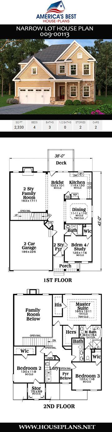 House Plan 009-00113 - Narrow Lot Plan: 2,330 Square Feet ...