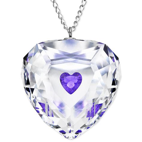 Swarovski Rhodium Plated Violet Truthful Heart Crystal
