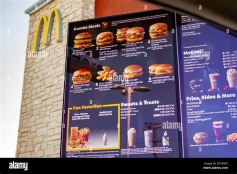 Mcdonalds Drive Thru Menu Hi Res Stock Photography And Images Alamy