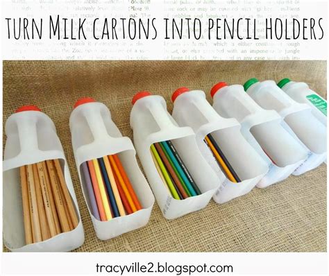 Tracyville Miss Tracys Tutorials How To Make Milk Carton Pencil Holders