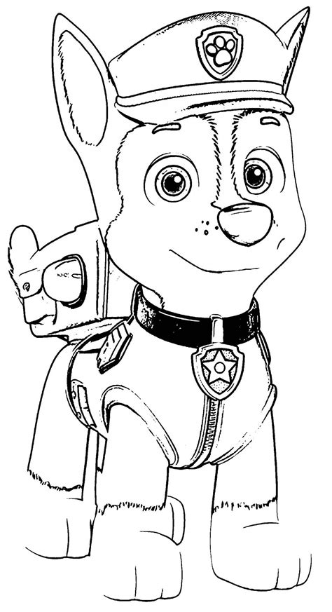 Paw Patrol Chase Coloring Page