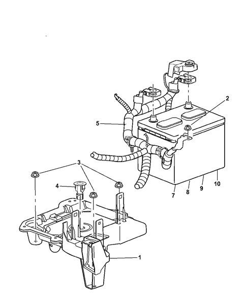 4 wire trailer plug diagram eyelash me. 2004 Jeep Liberty Battery Tray & Cables - Mopar Parts Giant