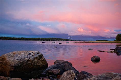 White Sea Sunset Stock Image Image Of Stone Rock Calm 39715323