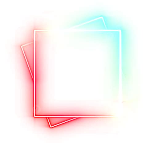 Red Blue Neon Border Square Frame Neon Neon Border Border Png