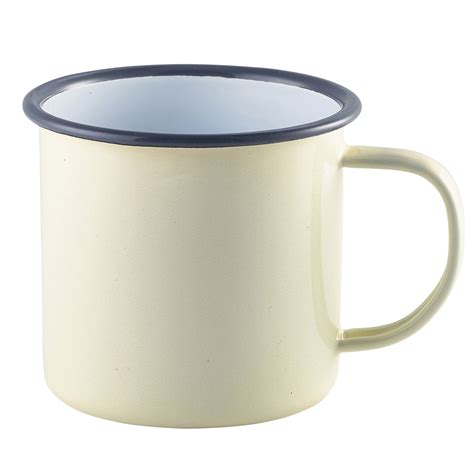 Cream Enamel Mug 125oz 360ml Drinkstuff