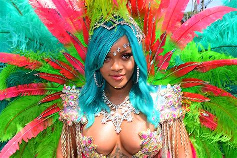 Rihanna Wears A Bejeweled Bikini In Barbados For The Crop Over Festival Footwear News