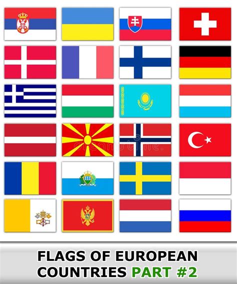 2 Europa Flaggor Stock Illustrationer Illustration Av Nationellt