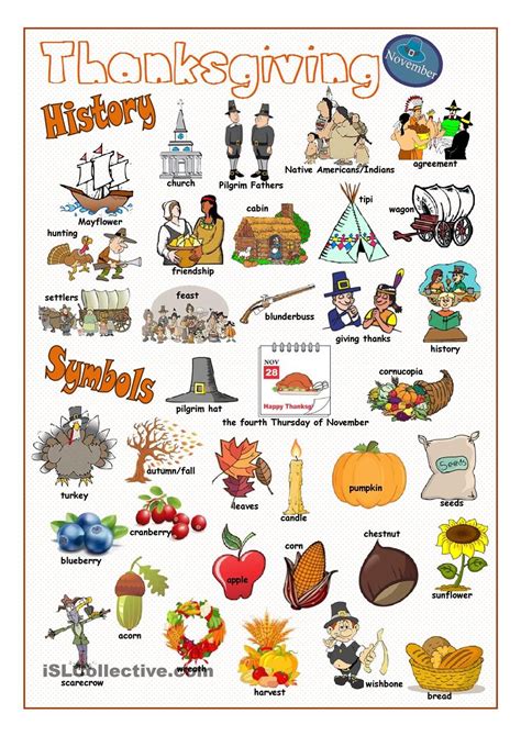 Esl Thanksgiving Worksheet