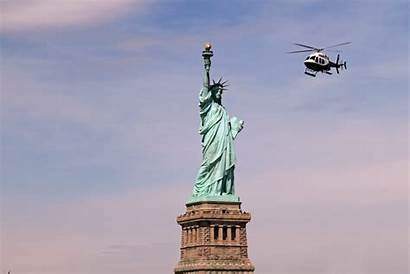 Liberty Statue York Wallpapers Helicopter Sculpture Neoclassical