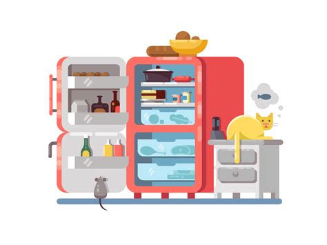 Open Refrigerator Illustration Kit8