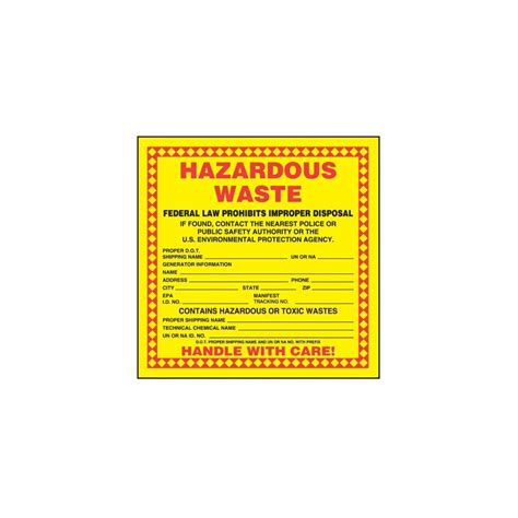 Accuform Acc Mhzw25evp Label Hazardous Waste Safeware Inc