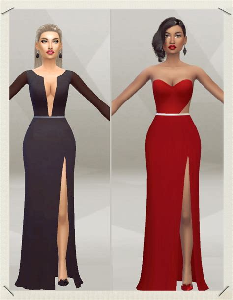 Long Dress With Slit At Sims Fashion01 Sims 4 Updates
