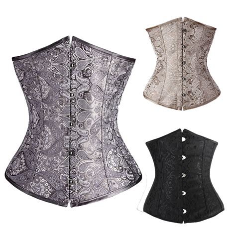 women corsett lace up back corselet print gothic bustier corset underbust corset bustiers gothic