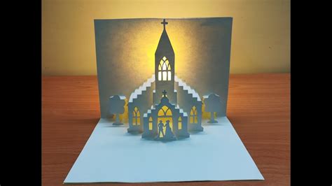 3d Church Pop Up Card Origami Paper Art Kirigami 3d教堂 Youtube