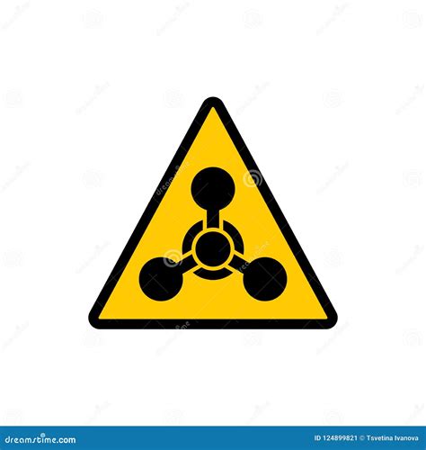 Sinal De Perigo Químico De Advertência Do Triângulo Amarelo Etiqueta De