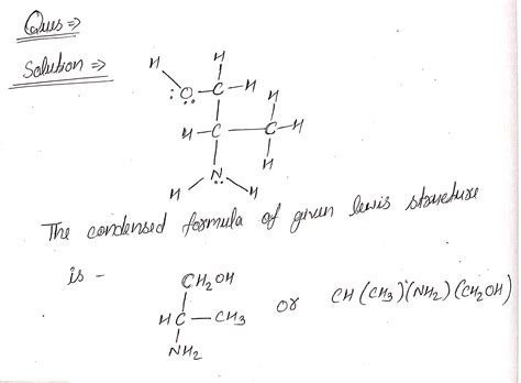 Solved What Is The Condensed Formula Of This Lewis Structure