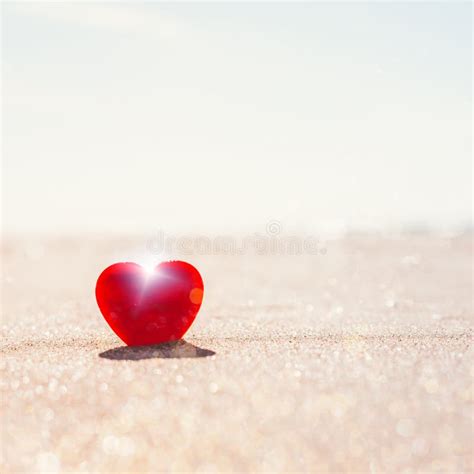 Romantic Symbol Of Red Heart On The Pebble Beach Stock Photo Image Of