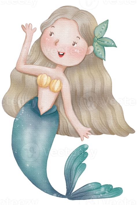 Free Watercolor Cute Mermaid Clipart Png 16627115 Png With Transparent
