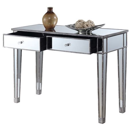 No matter girls or males, the presence of a dressing desk can assist with each day actions. Convenience Concepts Gold Coast Mirrored Glass Desk Vanity ...