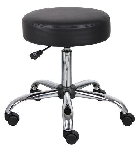 Boss Office And Home Adjustable Medical Spa Rolling Desk Stool Black