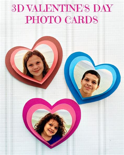 3d Valentines Day Heart Photo Cards Craft Valentines Day Crafts For