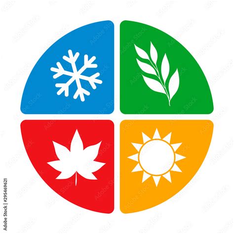 Four Seasons Of The Year Logo Icon Concept Isolated Vector