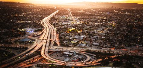 Los Angeles Aerial View Skyline Stock Photo Download