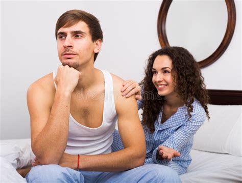 Wife Wheedling Forgiveness From Husband After Argue Stock Photo Image