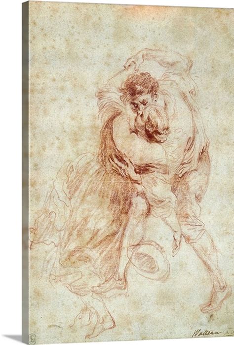 The Kiss Drawing By Jean Antoine Watteau C 1700 21 Louvre Museum