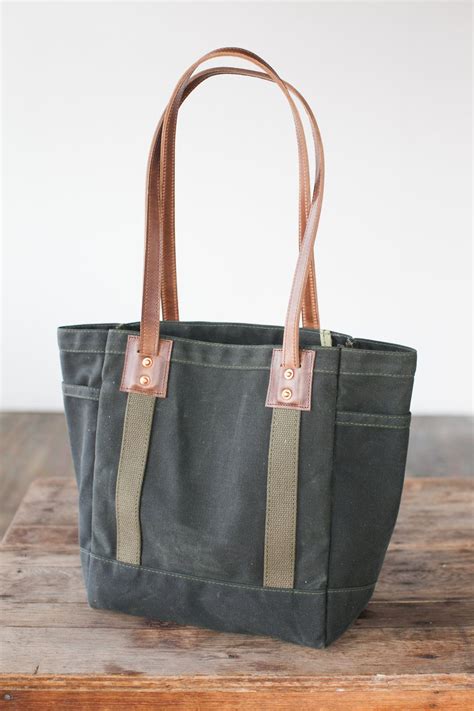 No 115 Carry Tote In Waxed Canvas And Horween Leather Artifactbags On