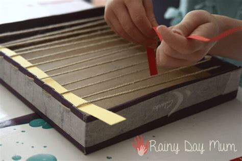 Diy Shoe Box Loom And Paper Snake Weaving For Kids
