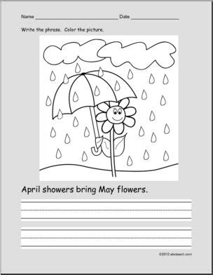 April showers bring may flowers coloring page. Coloring Page: Write and Color: Spring Activity: "April ...