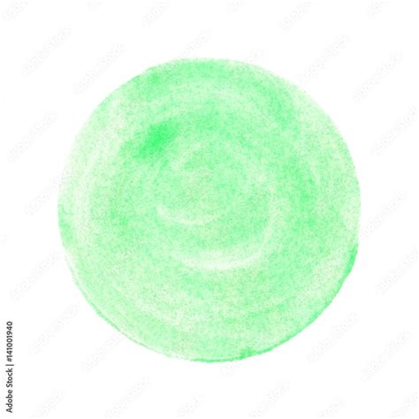Runder Grüner Kreis Mit Wasserfarbe Stock Illustration Adobe Stock