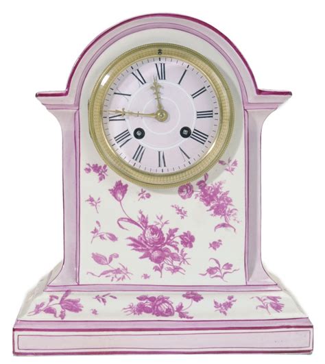 Brunk Auctions Gien Porcelain Mantle Clock Garniture Mantle Clock