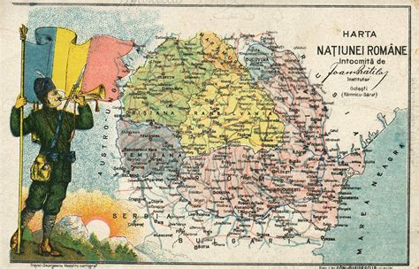 Carte Poștală Harta Naţiunii Române Muzeul Virtual Al Unirii