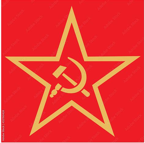 Communist Soviet Union Red Star Hammer And Sickle Stock Vector