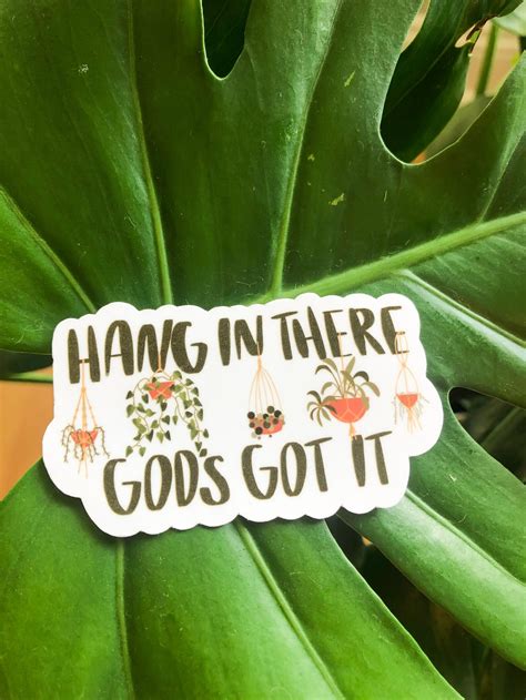 Hang In There Gods Got It Sticker Sticker For Hydroflask Etsy Uk