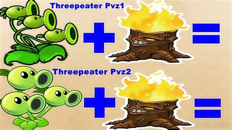 Threepeater Pvz2threepeater Pvz1 Vs Torchwood In Plants Vs Zombies 2