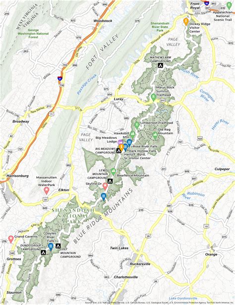 Shenandoah National Park Map Gis Geography