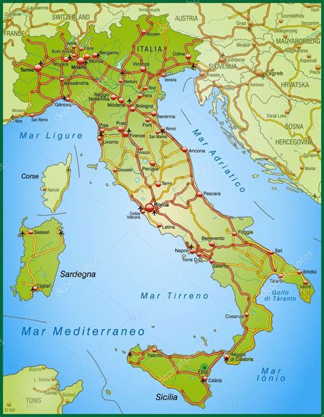 Mapa Con Ciudades De Italia
