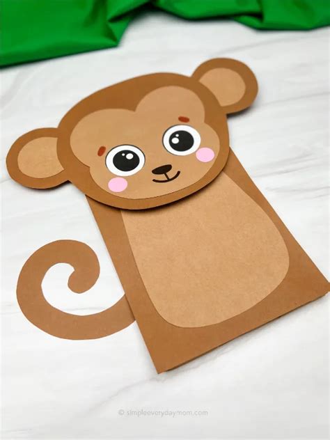 Monkey Paper Bag Puppet Craft Free Template