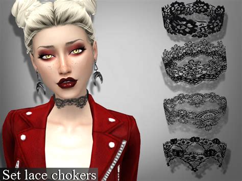 The Sims Resource Set Lace Chokers
