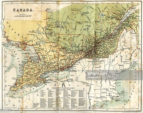 Vintage Map Of Canada 1860s High Res Vector Graphic Getty Images