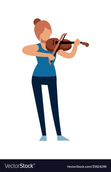 Woman Musician Classic Female Violinist Character Vector Image