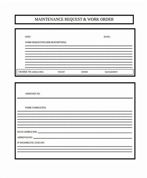 The Work Order Form Is Shown In Black And White With An Image Of A