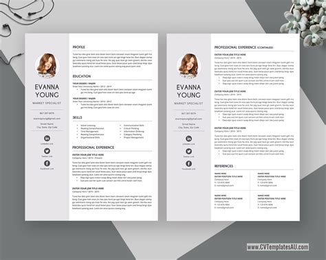 Simple Cv Template For Microsoft Word Cover Letter Curriculum Vitae