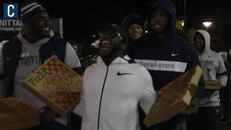 James Franklin Penn State Football Players Deliver Pizza To