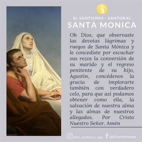 El Santísimo Oración Del Día Santa Mónica Oración Del Día