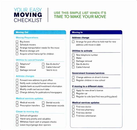 Office Moving Checklist Template