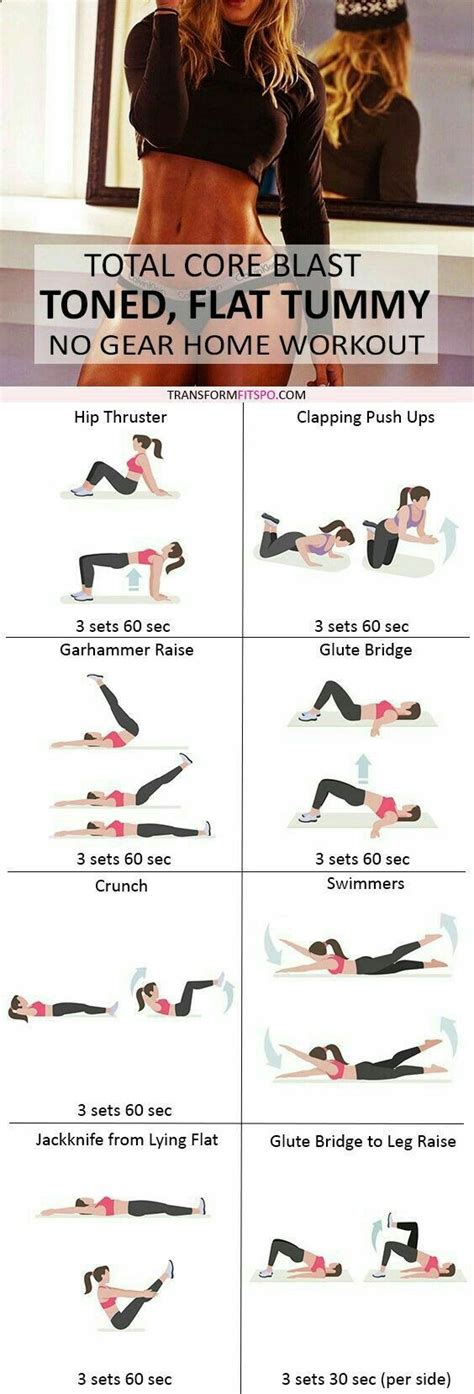 8 Simple Exercises To Get Flat Tummy At Home Workouts Fitness Body